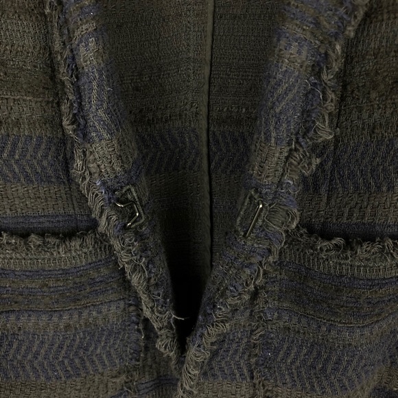 Rebecca Taylor Tweed Blazer with Frayed Edges Navy - Picture 6 of 16